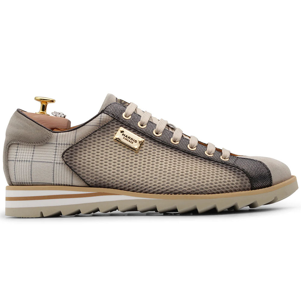 Harris Firenze 1913 Hand Shaped Pierced Leather Sneakers Beige
