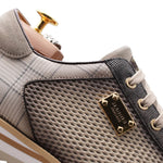 Harris Firenze 1913 Hand Shaped Pierced Leather Sneakers Beige