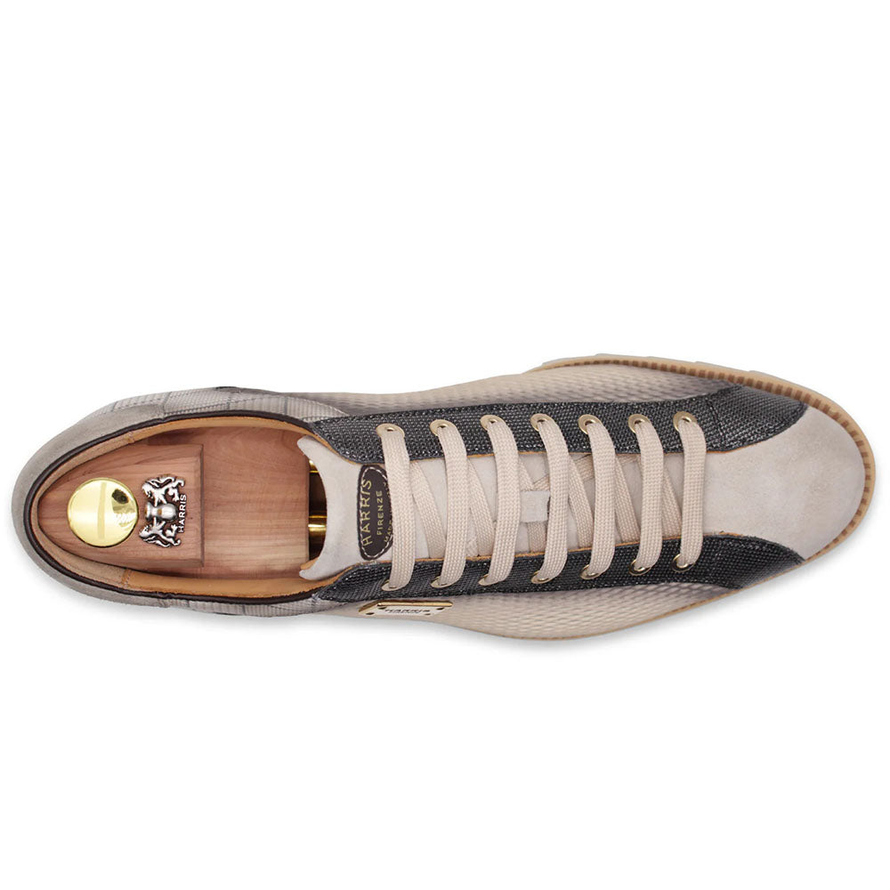 Harris Firenze 1913 Hand Shaped Pierced Leather Sneakers Beige
