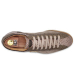 Harris Firenze 1913 Precious Python & Pierced Leather Sneakers Beige