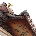 Harris Firenze 1913 Hand Painted Signature Sneakers Brown