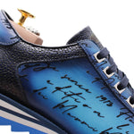 Harris Firenze 1913 Hand Painted Signature Sneakers Blue