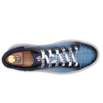 Harris Firenze 1913 Hand Painted Crocodile Printed Leather Sneakers Blue
