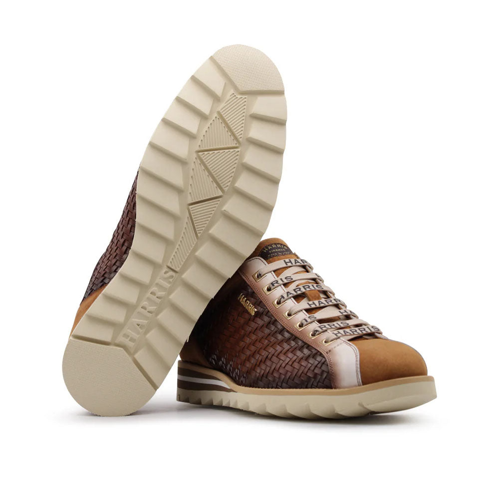 Harris Firenze 1913 Hand-Woven Shaded Leather Sneakers Brown