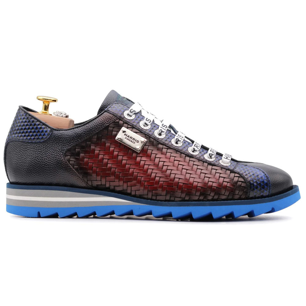 Harris Firenze 1913 Hand-Woven Shaded Leather Sneakers Red