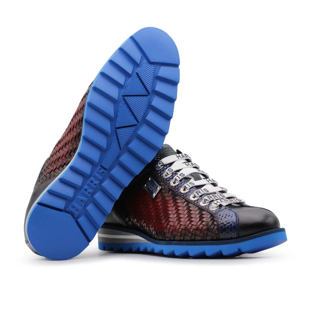 Harris Firenze 1913 Hand-Woven Shaded Leather Sneakers Red