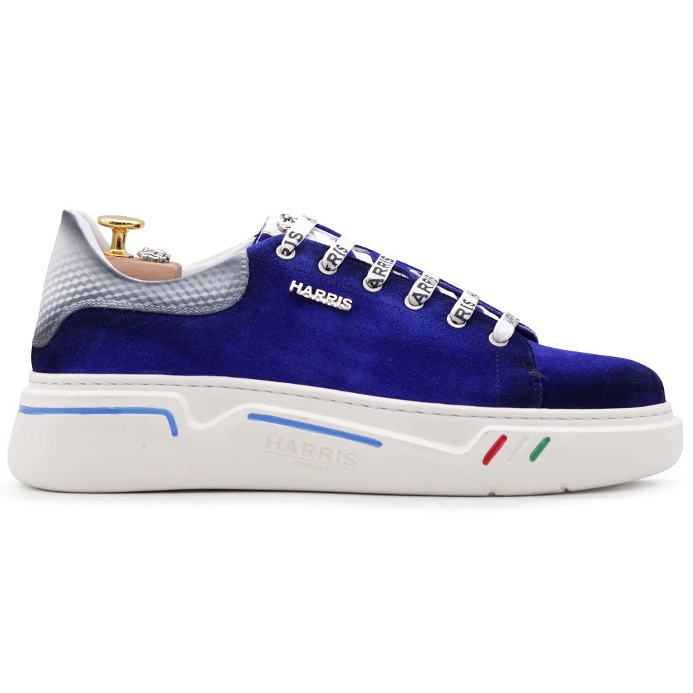 Harris Firenze 1913 Leather & Suede Sneakers Blue