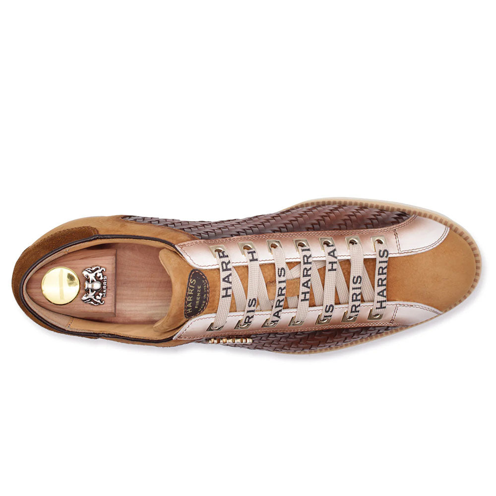 Harris Firenze 1913 Hand-Woven Shaded Leather Sneakers Brown