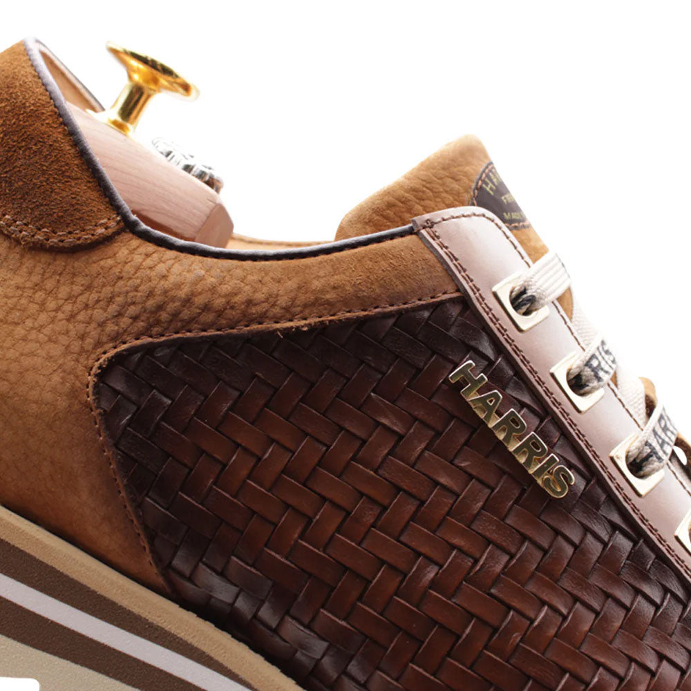 Harris Firenze 1913 Hand-Woven Shaded Leather Sneakers Brown