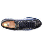Harris Firenze 1913 Hand-Woven Shaded Leather Sneakers Blue