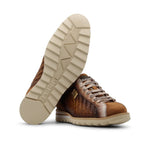 Harris Firenze 1913 Hand-Woven Shaded Leather Sneakers Brown