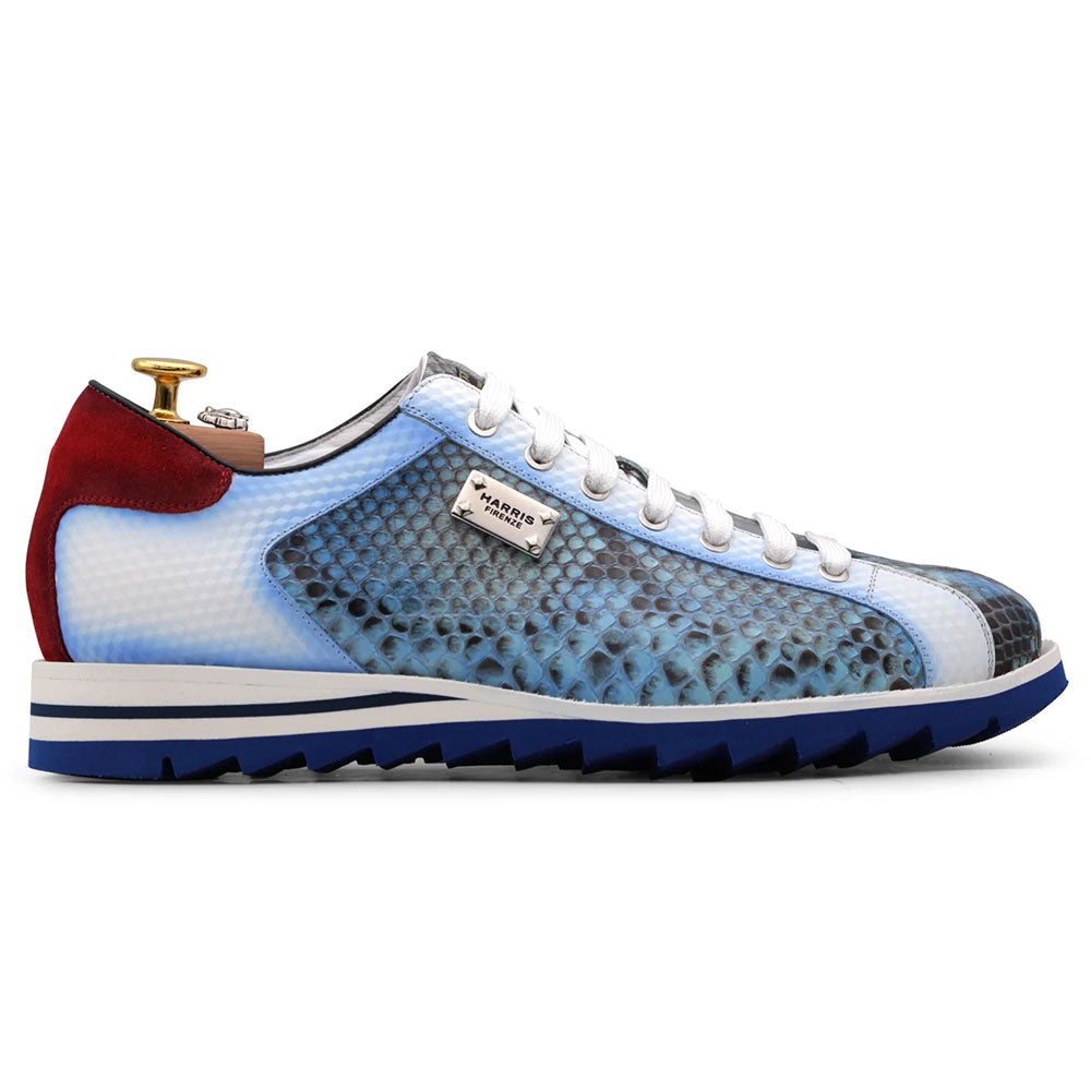 Harris Firenze 1913 Python & Fine Leather Sneakers Blue