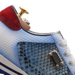 Harris Firenze 1913 Python & Fine Leather Sneakers Blue