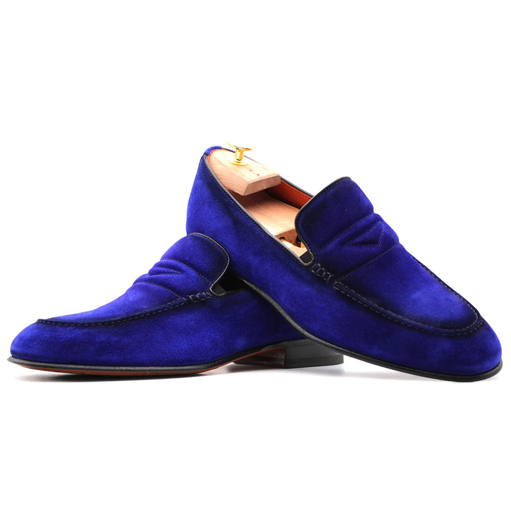 Harris Firenze 1913 Suede Penny Moccasin Blue