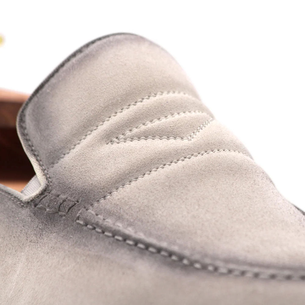 Harris Firenze 1913 Suede Penny Moccasin White