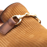 Harris Firenze 1913 Striped Suede Bit Moccasin Tobacco