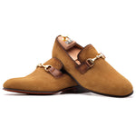 Harris Firenze 1913 Striped Suede Bit Moccasin Tobacco
