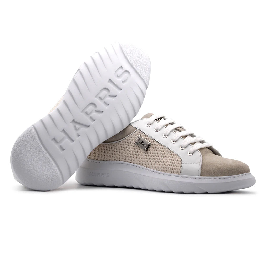 Harris Firenze 1913 Perforated Suede Sneakers Beige
