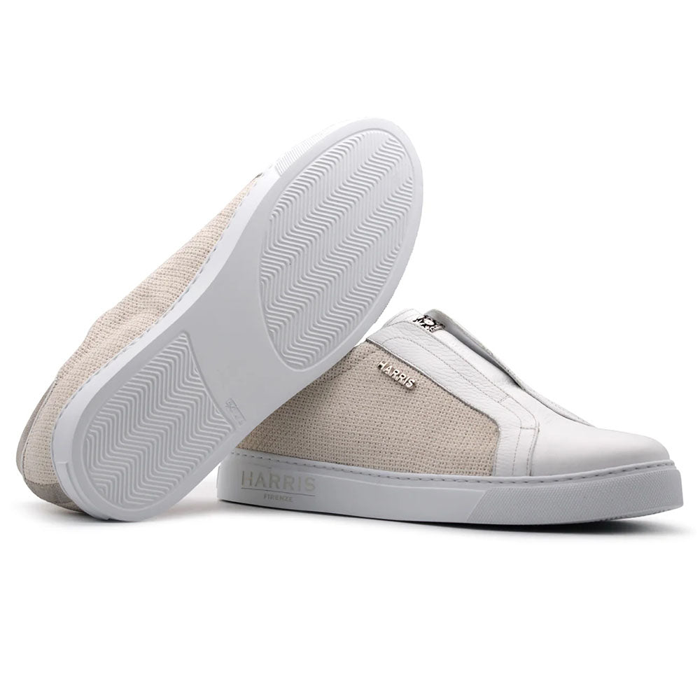 Harris Firenze 1913 Perforated Slip-On Suede Sneakers Beige