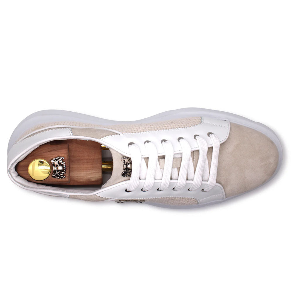 Harris Firenze 1913 Perforated Suede Sneakers Beige