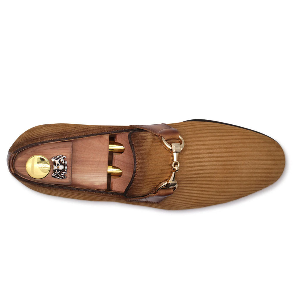 Harris Firenze 1913 Striped Suede Bit Moccasin Tobacco