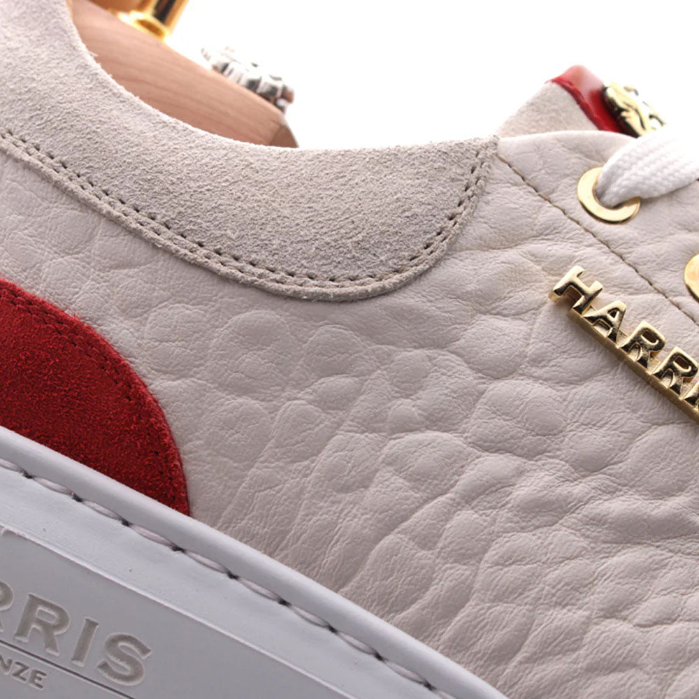 Harris Firenze 1913 Soft Leather Sneakers Beige /Red