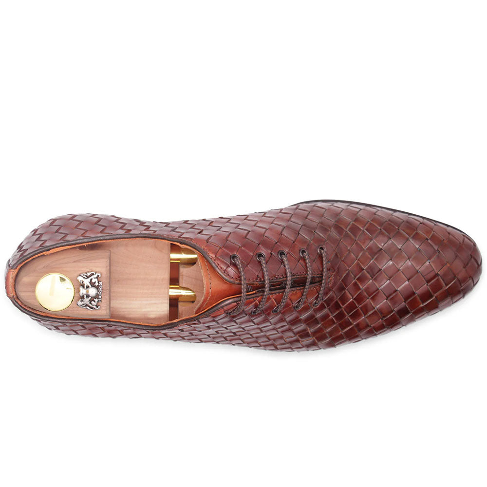 Harris Firenze 1913 Hand Woven Shaded Leather Oxford Brown