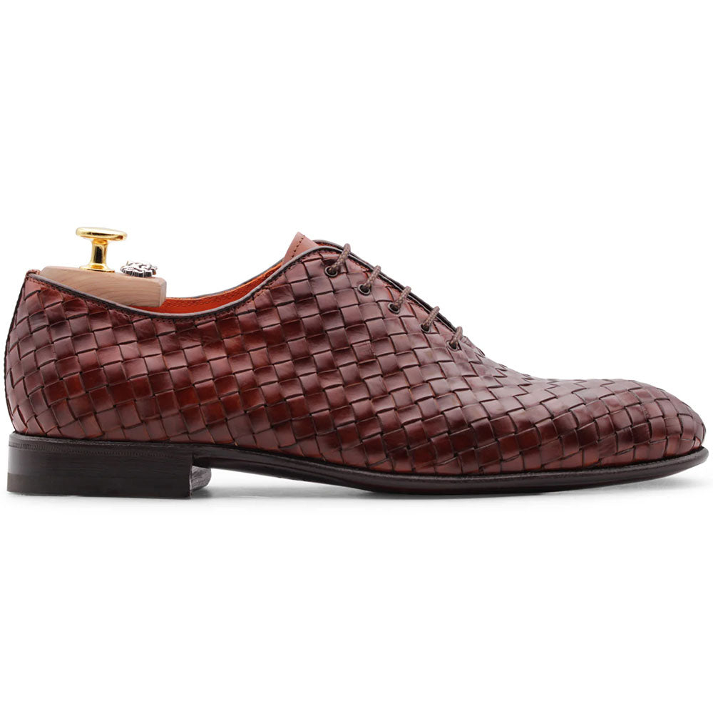 Harris Firenze 1913 Hand Woven Shaded Leather Oxford Brown
