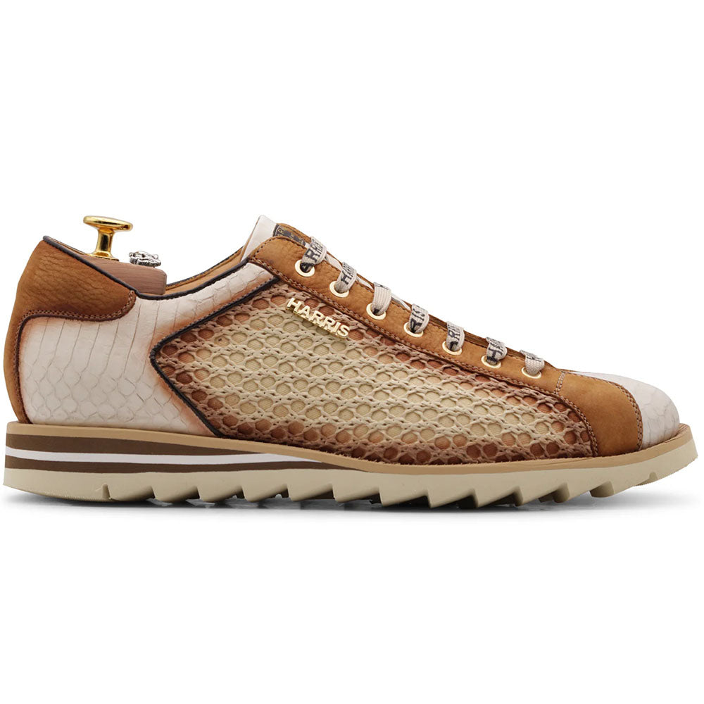 Harris Firenze 1913 Python & Raffia Sneakers Brown