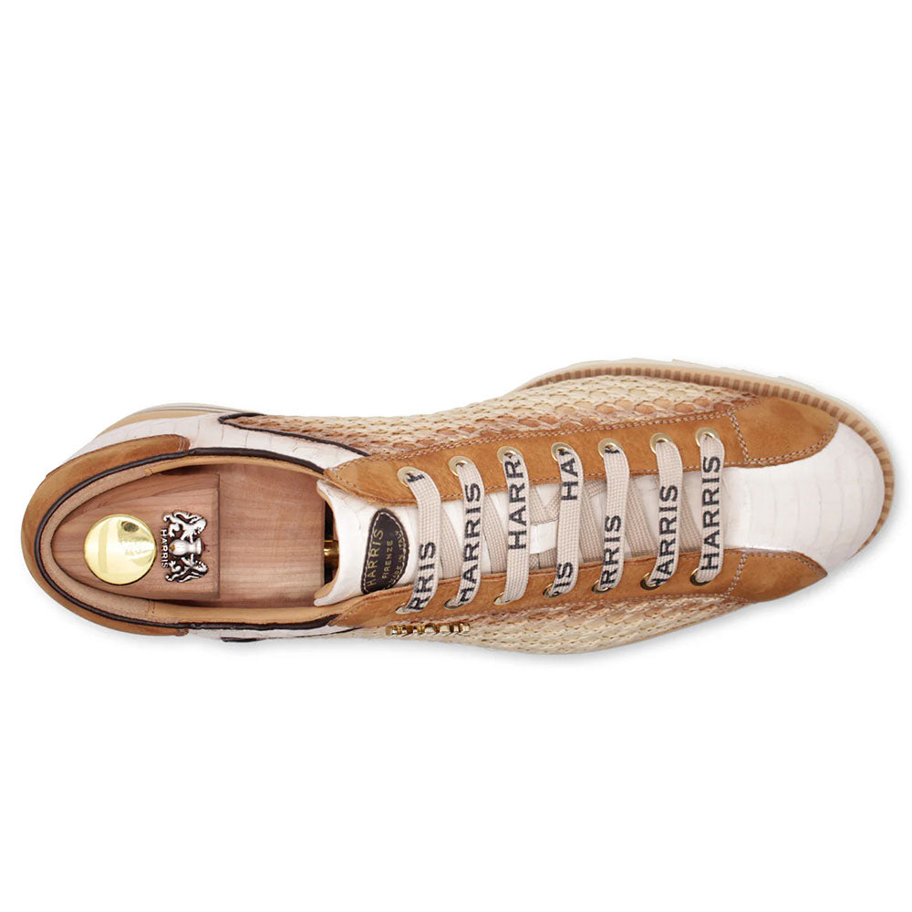 Harris Firenze 1913 Python & Raffia Sneakers Brown