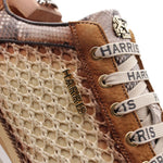 Harris Firenze 1913 Python & Raffia Sneakers Brown