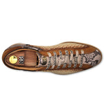 Harris Firenze 1913 Python & Raffia Sneakers Brown