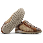 Harris Firenze 1913 Python & Raffia Sneakers Brown