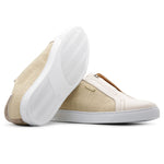 Harris Firenze 1913 Leather & Raffia Slip-On Sneakers White