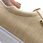Harris Firenze 1913 Leather & Raffia Slip-On Sneakers White