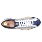 Harris Firenze 1913 Python & Raffia Sneakers Blue