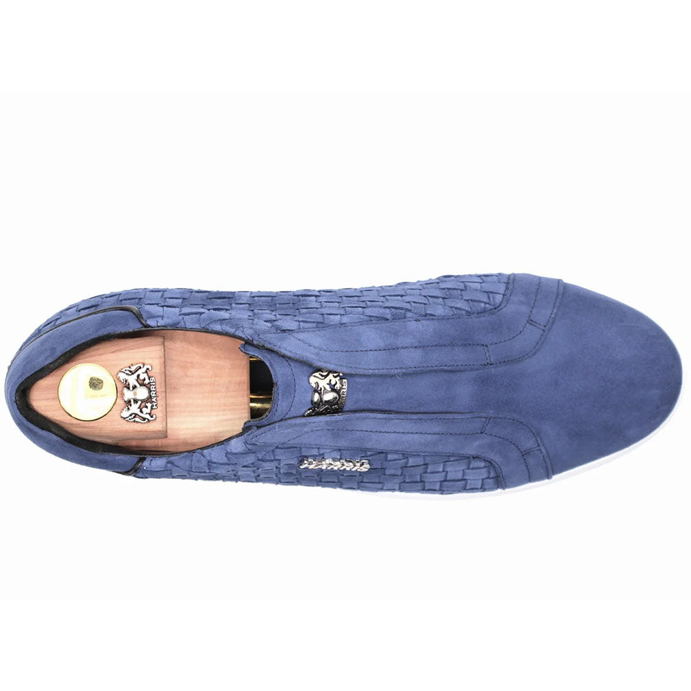 Harris Firenze 1913 Woven Suede Slip-On Sneakers Blue