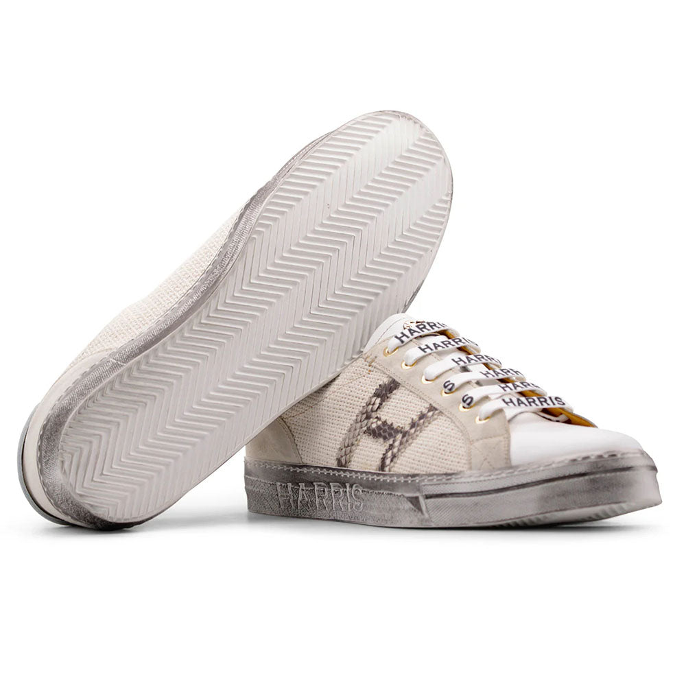 Harris Firenze 1913 Vintage Leather & Canvas Sneakers White