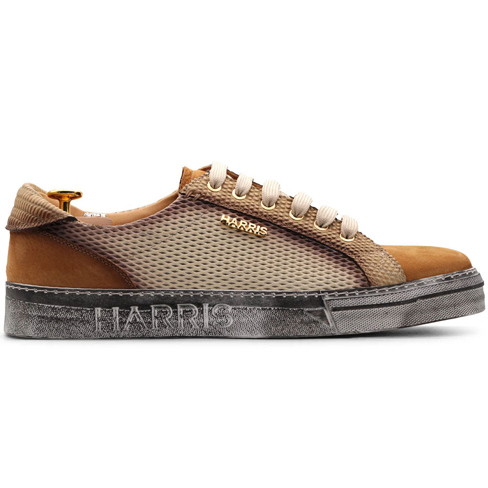 Harris Firenze 1913 Vintage Leather & Canvas Sneakers Gold
