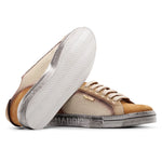 Harris Firenze 1913 Vintage Leather & Canvas Sneakers Gold
