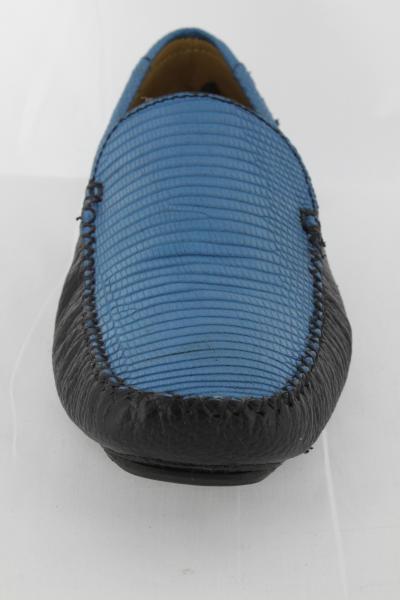Patrick Gibbons Handmade Lizard Driving Shoes Blue / Black