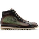 Harris Firenze 1913 Genuine Python & Leather Ankle Boots Green