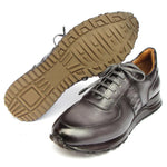 Paul Parkman Men's Patina Leather Sneakers Black / Grey