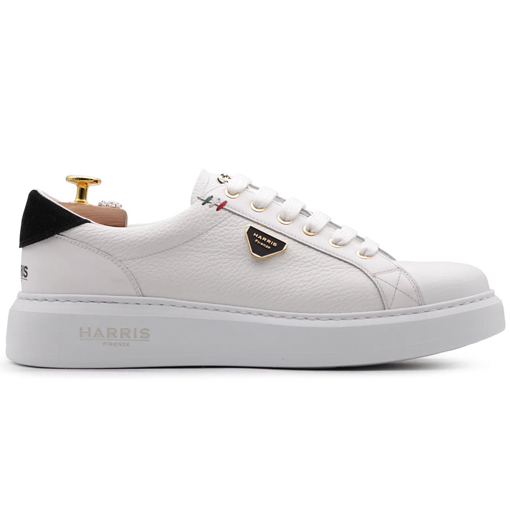 Harris Firenze 1913 Moose Embossed Leather Sneakers White