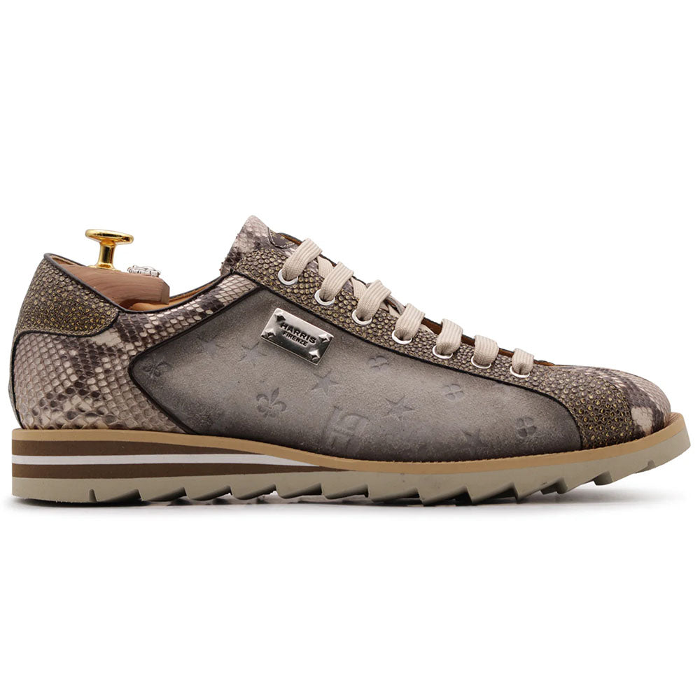Harris Firenze 1913 Genuine Python & Monogram Sneakers Dove