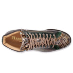 Harris Firenze 1913 Genuine Python & Leather Ankle Boots Green