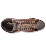 Harris Firenze 1913 Hand-Painted Crocodile Embossed Ankle Boots Orange