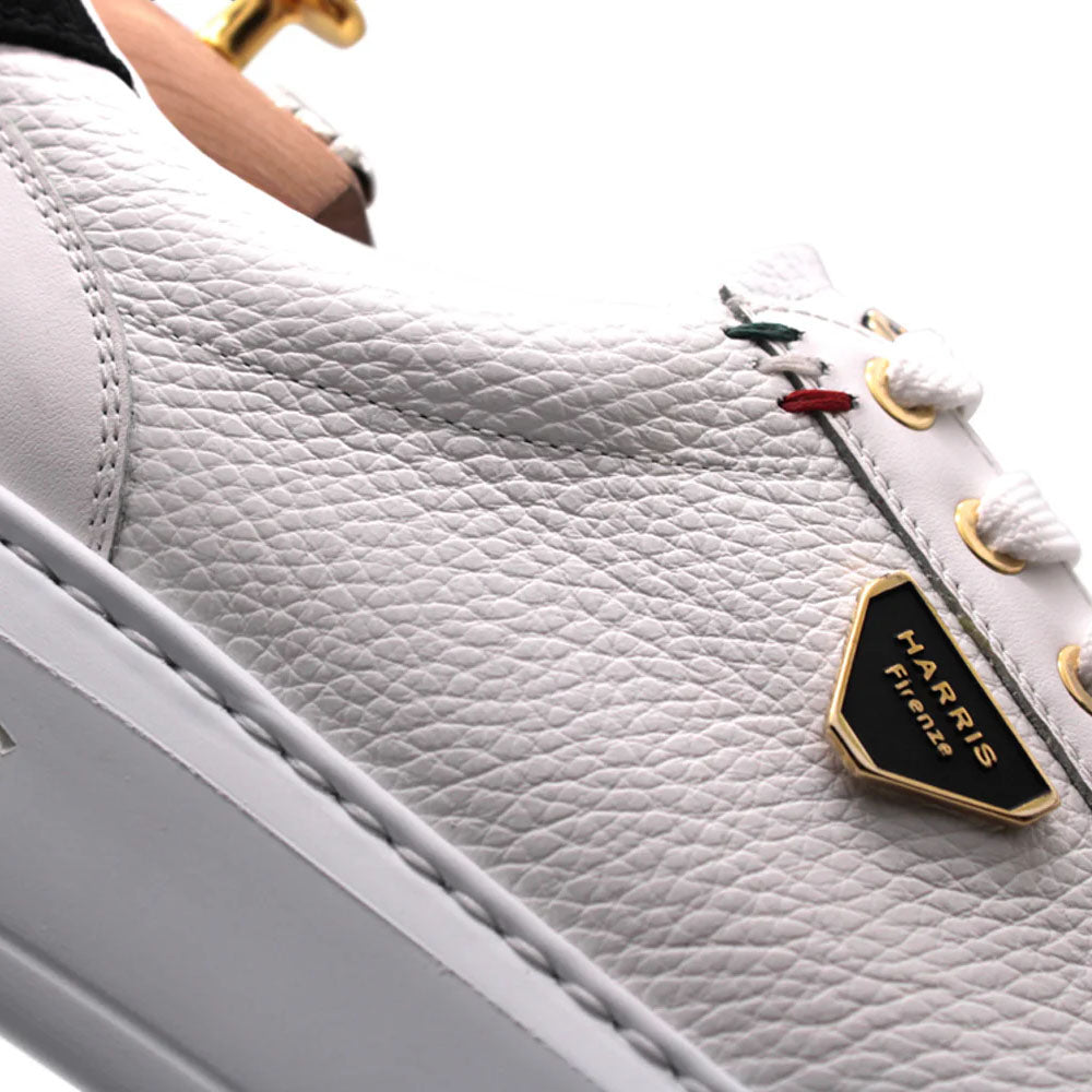 Harris Firenze 1913 Moose Embossed Leather Sneakers White