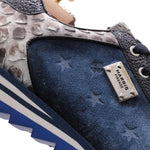 Harris Firenze 1913 Genuine Python & Suede Monogram Sneakers Blue