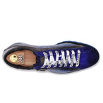 Harris Firenze 1913 Crocodile Embossed & Suede Sneakers Blue